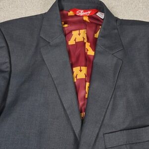 Shinesty University of Minnesota Blazer Mens 40 Gray Long Sleeve Single Breasted